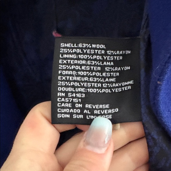 Guess Women's Royal Blue wool Pea Coat L - Picture 12 of 12